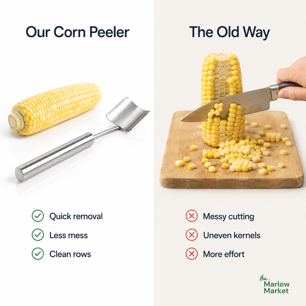 Stainless Steel Corn Peeler Tool – Effortless Kernel Removal for Fresh Corn
