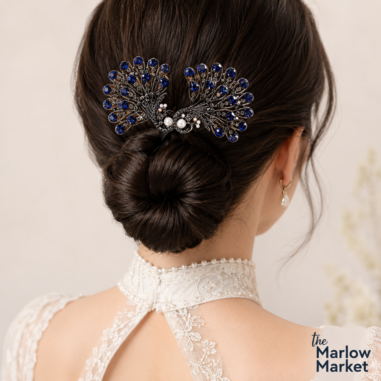 Vintage Peacock Hairpin – Elegant Accessory for Weddings and Events