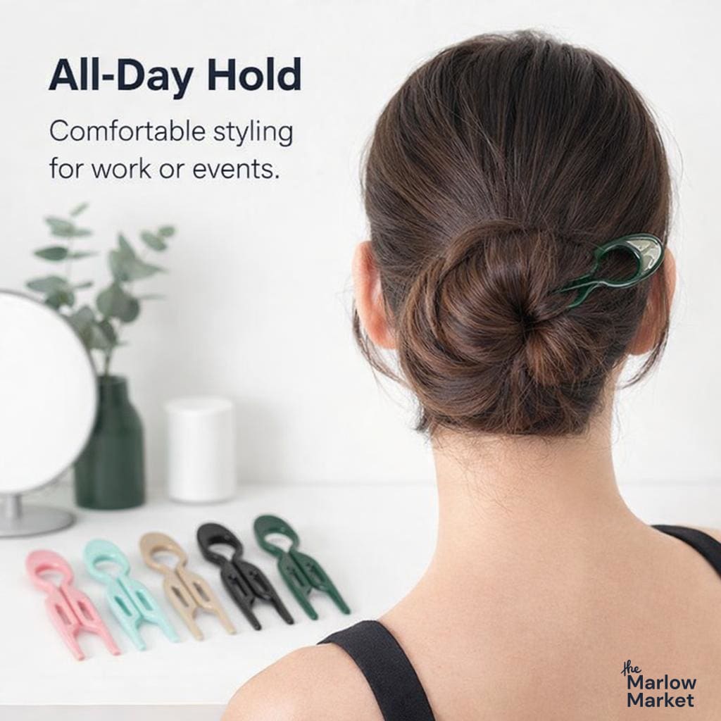 Hairpins for Buns – 5 + 5 FREE - High-Quality Plastic, Suitable for All Hair Types
