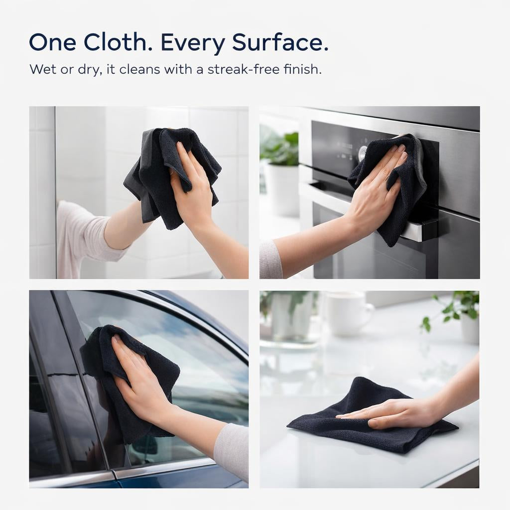 Microfiber Cleaning Cloth – Streak-Free Shine for All Surfaces